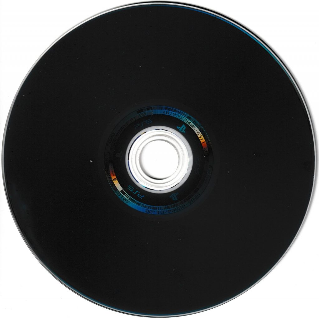 Underside of a PS5 Ultra HD Blu-ray game disc