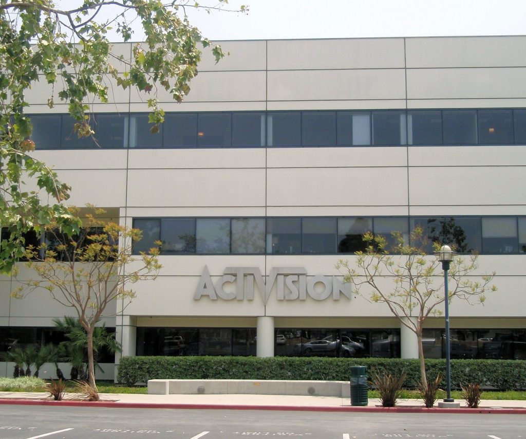 Office building with the Activision name on its facade